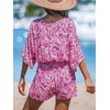 CUPSHE Women's Summer Romper Abstract Print V Neck 3/4 Sleeve