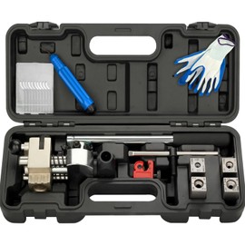 easchwork Brake Line Flaring Tool Kit 45 Degree Single Bubble Double Flare Tool Set Compatible with 3/16", 1/4", 5/16", and 3/8" Tubes