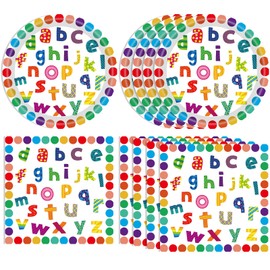 DURYGEN 40PCS Alphabet Number Party Supplies Rainbow Alphabet Disposable Party Decor Included Alphabet Plates Napkins Back to School Decorations for Baby Shower Kids Birthday Alphabet Number Games