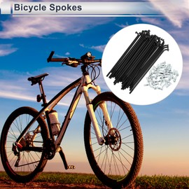 RATCHROLL 1 Set Universal Bicycle Spokes 12G 107mm Length Bike Wheel Spokes Nipple Black Carbon Steel