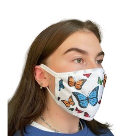 Komonee Adults Face Mask Washable Reusable Trendy Dustproof Multicolour Butterfly Butterflies Cloth Mouth Cover Covering For Boys Girls Outdoors Indoors Childrens School Protection