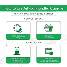 Well-Being Mora Ashwagandha Capsule | Extra Strength Vegetarian Capsules | Gluten, Dairy & Soy Free Superfood Supplement for Stress, Mood, Sleep, Energy and Immune Support