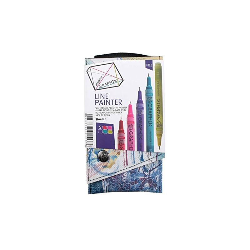 Derwent Graphite Pens, Graphik Line Painter Colored Pens, Palette No.3,