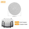 sourcing map Drink Coasters with Holder, 8 Pcs 4 Inch