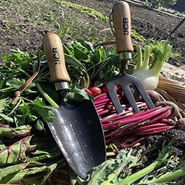 JCB - Solid Forged Garden Hand Fork And Trowel Tool Set - Heavy Duty Gardening Tools - Home Improvement, Digging, Potting Out, Border, Weeding