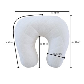 Dukal Cover for neck pillow, 45 x 12 cm, made of high-quality double jersey, 100% cotton, colour: cream