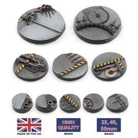 War World Gaming Alien Invasion Round Miniature Bases x 5 (40 mm) - 28 mm Sci-Fi Tabletop Games Terrain Model Building Model War Game Figures Painting Wargame Diorama