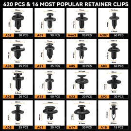 Auto Dynasty 620 Pcs Bumper Clips Nylon Rivets Car Clips and 5 Fasteners Remocal Tools Pin Rivets Kit Set Door Trim Panel Fender Clips Fit for Ford GM Toyota Honda Chrysler