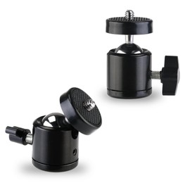 Iruihoo Universal 1/4 Inch Swivel Mini Ball Head Screw Tripod Mount (2 Pack), 360 Degree Rotating Mount Base Adapter for DSLR Cameras Tripods Monopods Camcorder Light Stand