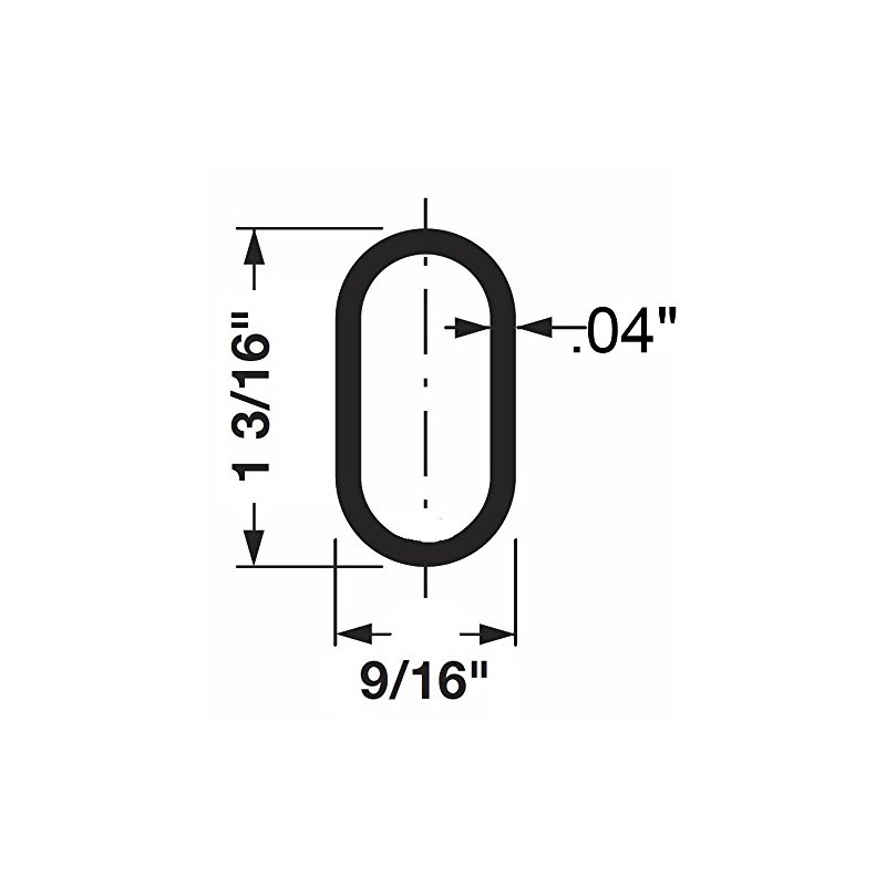 60" Oval Closet Rod (15mm x 30mm) | 2 Pack