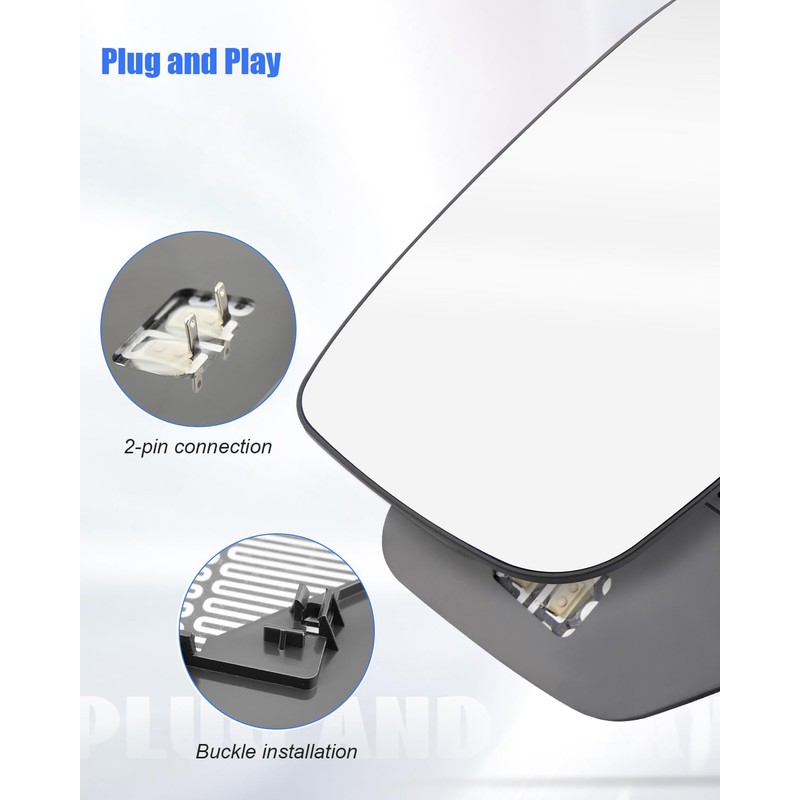 Driver Side Heated Mirror Glass with Backing PlateFit for Honda