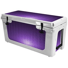 MightySkins (Cooler Not Included) Skin Compatible with RTIC 65 Cooler (2017 Model) - Purple Diamond Plate | Protective, Durable, and Unique Vinyl wrap Cover | Easy to Apply | Made in The USA