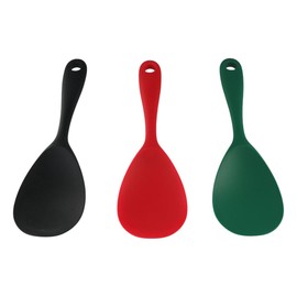 Silicone Rice Spoon,3PCS Non Stick Rice Spoon,Rice Spoon Paddle,Hanging Rice Spoon,Rice Cooker Spoon for Kitchen