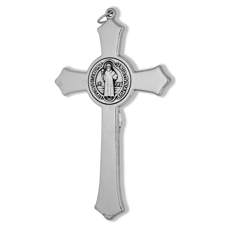 Large Saint Benedict Pectoral Cross with Colored Enamel (Black)