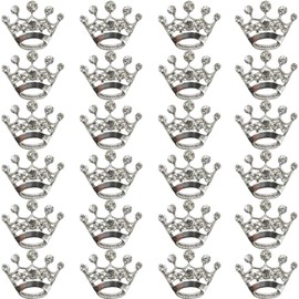 GXXMEI 24PCS Tiara Crown Brooch Pin Wedding Party Pageant Brooch (Silver)
