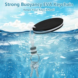 Ovethwin 3 Pack Floating Foam Keychains for Boat Keys, Bright Color Waterproof Buoyant Key Rings for Kayaking, Fishing, Sailing, Swimming, Water Sports Accessories (Black)