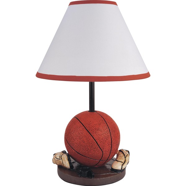 SVRCK Basketball-Themed Table Lamp with White Fabric Shade and Orange