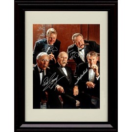 Larry Bird, Tom Heinsohn, Bob Cousy and John Havlicek Autograph Replica Print - Boston Hall of Famers - Framed 8x10