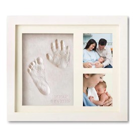 Generic 3D Baby Handprint and Footprint Photo Frame | Fingerprint Picture Frame, White | Baby Keepsake Box | Baby Hand and Footprint Kit | Baby Impression Kit