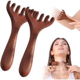 2PCS Antler Massage Comb, Head Massager Scalp, Six Claw Meridian Massagecomb Comb, Wooden Massage Head Combs, Wooden Scalp Massager Combs for Women, Men