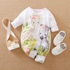 Aoswep - Cute Giraffe + Zebra With Floral Print Long