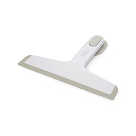 Joseph Joseph Duo Slimline Shower Squeegee with Suction-Cup Holder, Shower Window Cleaner, White