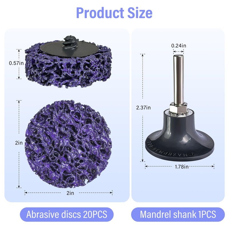 21PCS 2" Quick Change Easy Strip Discs Angel Die Grinder