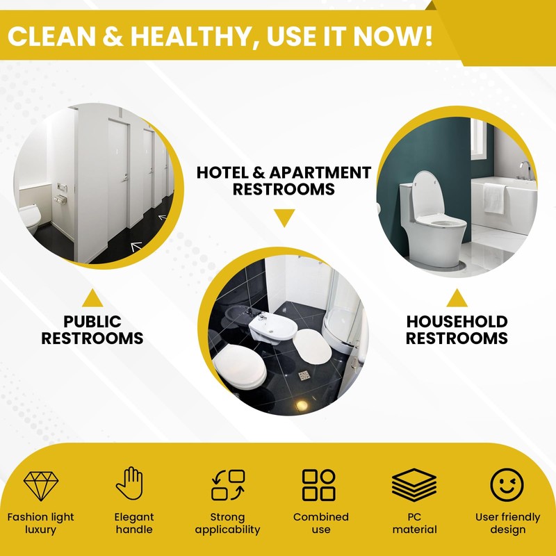 UBANU Self Adhesive Toilet Lid Cover Lifter, Avoid Touching Sticky