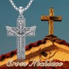 ROMANTICWORK Cross Necklace 925 Sterling Silver Sword Cross Necklace Cross