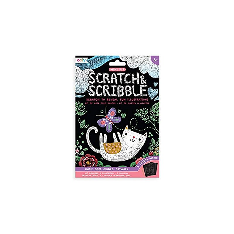 Ooly Mini Scratch & Scribble Art Kit: Cutie Cats