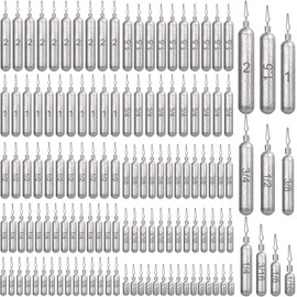 Yaocom 210pcs Drop Shot Weight Skinny Pencil Shaped Fishing Sinkers Rig for Ocean Saltwater Surf Bass Fishing Casting Gear Tackle 1/16oz, 3/16oz, 1/8oz, 1/2oz, 3/8oz, 1/4oz, 3/4oz, 1oz, 1.5oz, 2oz