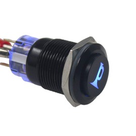 ETOPARS Black Case 19 mm 12 V 5 A Car Blue Light Horn Speaker Push Button Toggle Switch Moment Switch Rocker Switch Self 5 Pin