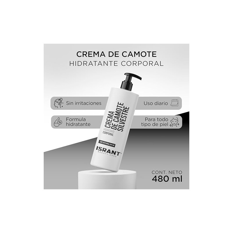 Crema Corporal Hidratante Nutritiva Camote Silvestre 480ml Skin Care Hidratación