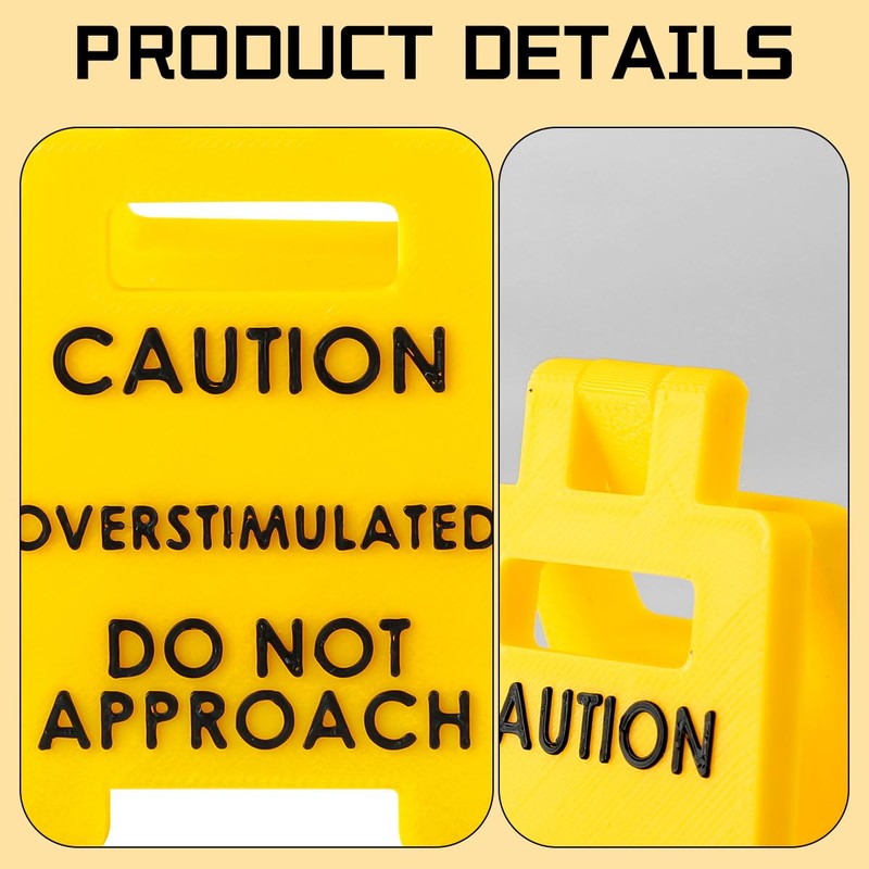 Lotsdonxia Double-Sided Caution Overstimulated Desk Sign - Funny Office Humour,