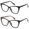 LKEYE Oversized Reading Glasses For Women Cat Eye Computer Blue