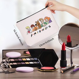Cartoon Show Inspired Gift The Mystery Machine Gift Jinkies and Zoinks Zipper Pouch Makeup Bag (B-ScoobyFriendCA)
