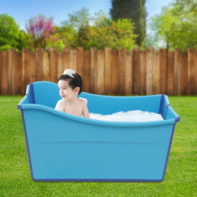 QUSKLISU Foldable Bathtub, Portable Collapsible Bathtub 22.45gal Capacity, Modern Plastic