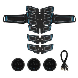 Abdominal Exercise Belt with 3 Main Units 6 Modes 15 Adjustable Strengths Portable Abs Stimulator for Home Gym