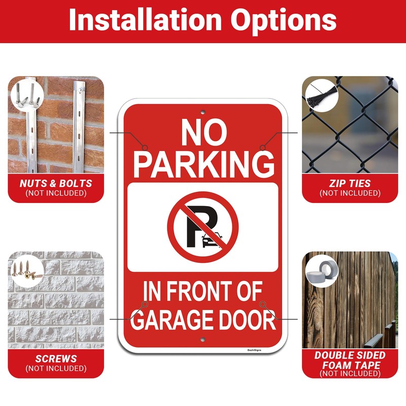 2 PC Large No Parking in Front of Garage Door