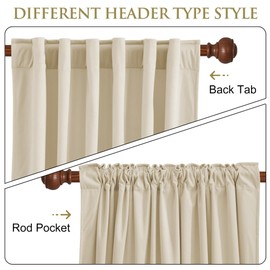 StangH Beige Curtains 96 inches Long for Living Room, Soft Velvet Room Darkening Privacy Drapes Elegant Home Decoration for Sliding Door Bedroom, W52 x L96 inches, 1 Panel