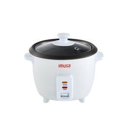 IMUSA USA GAU-00011 Electric Nonstick Rice Cooker 3-Cup (Uncooked) 6-Cup (Cooked), White