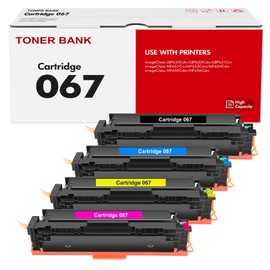 067 067H Toner Cartridge Set MF654Cdw MF656Cdw Compatible Replacement for Canon 067 067H Color ImageCLASS LBP632Cdw LBP633Cdw MF653Cdw Printer 4 Pack High Yield Ink (Black Cyan Yellow Magenta)