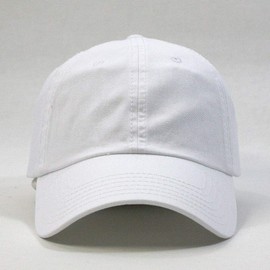 Plain Basic Bold Cotton Adjustable Dad Hat Baseball Cap (White)