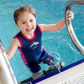 Konfidence Warma Children's Wetsuit - Navy/Pink/Hibiscus (2-3 Years)