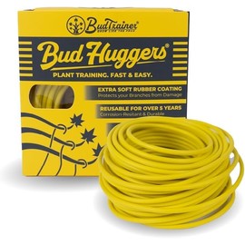 BudTrainer BudHuggers for Optimal Plant Training | 50ft (15M) | 3mm Thick Garden Wire Ties | Flexible & Durable | Rubber Plant Ties to Yield Bigger Buds, Stronger Branches & Larger Canopies (Yellow)