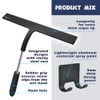 12 Inch Silicone Shower Squeegee with Microfiber Scrubber