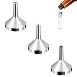KINDOYO 3 Pcs Small Funnel Set - Silver Aluminium Mini Funnel Metal Small Funnel Mouth Diameter 2.5cm Tiny Funnel for Filling Small Bottle