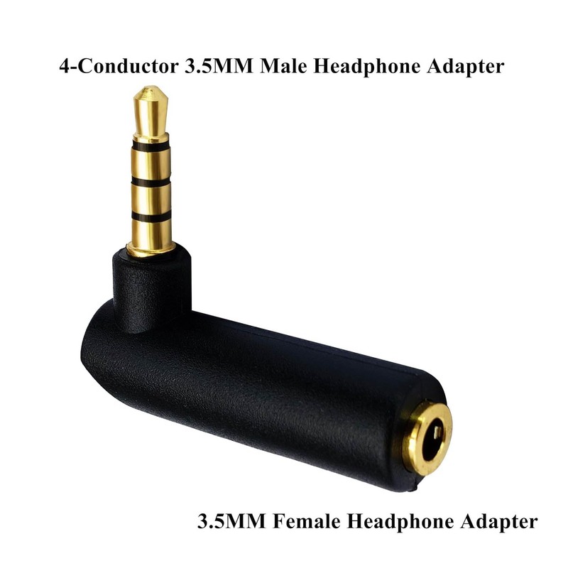 Mr.Gadget's Solutions 3.5mm Male to Female Headphone Adapter, 90 Degree