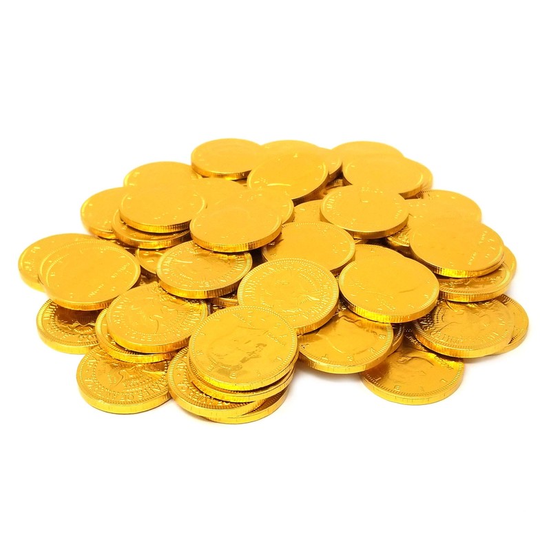 CrazyOutlet Gold Coins Milk Chocolate Candy, Large 1.5 Inch, Bulk