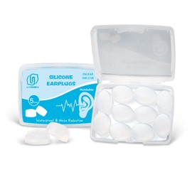 LYSIAN Silicone Moldable Sleep Earplugs Noise Reduction 27dB SNR, 5 Pairs - Noice Cancelling Ear Plugs for Swimming, Sleeping, Snoring (Transparent Color)